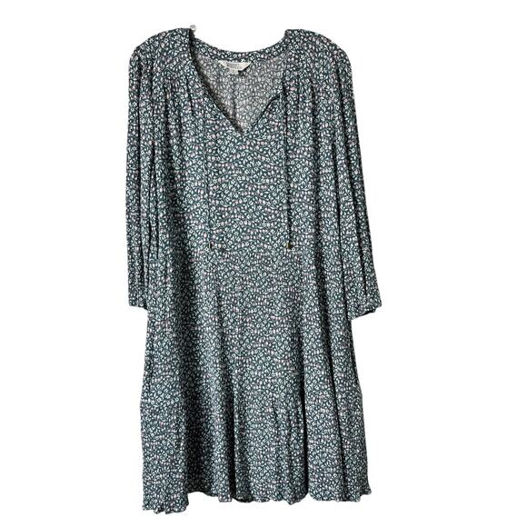 Market & Spruce Blue‎ Floral Gauze 3/4 Sleeve  Dress Pockets M  Beachy (2769) - Picture 2 of 6